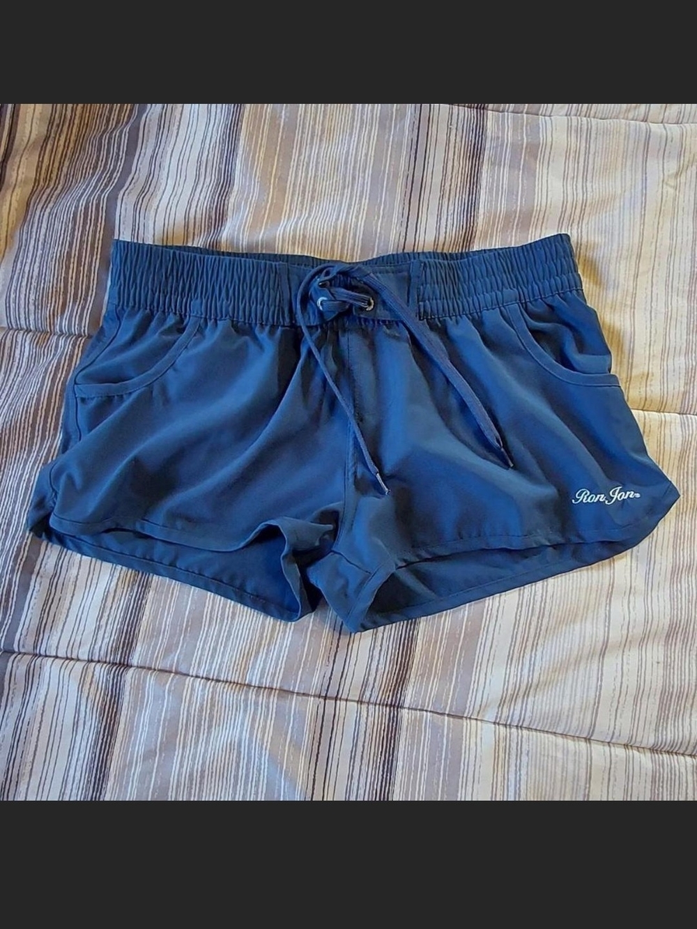 Ron Jon Surf Shop Blue Athletic Beach Shorts Size Medium EUC Women
